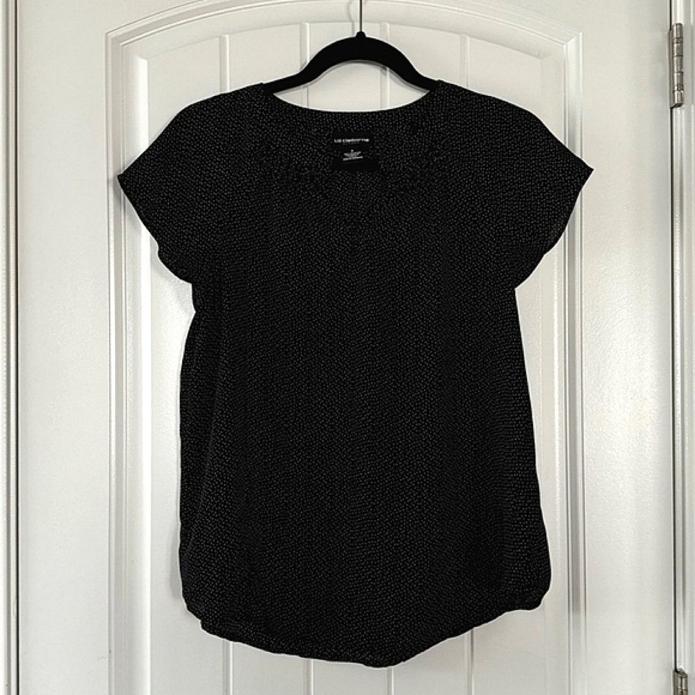 Liz Claiborne Black White Polka Dot Blouse